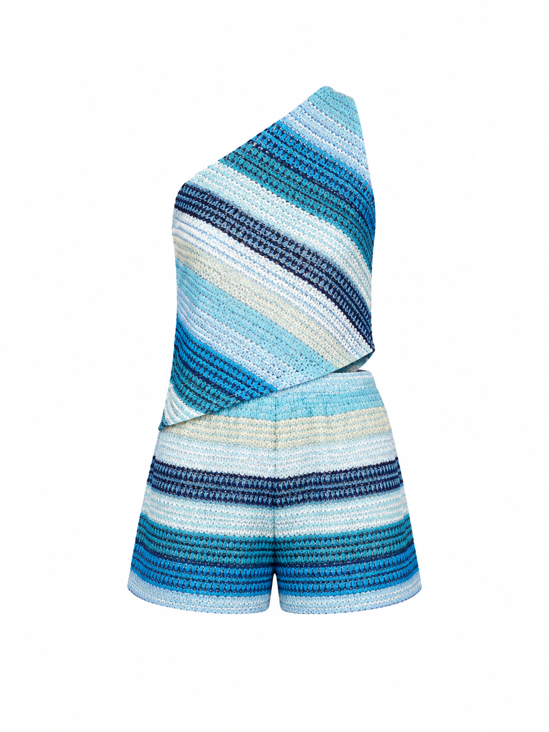 Blue One-Shoulder Matching Set