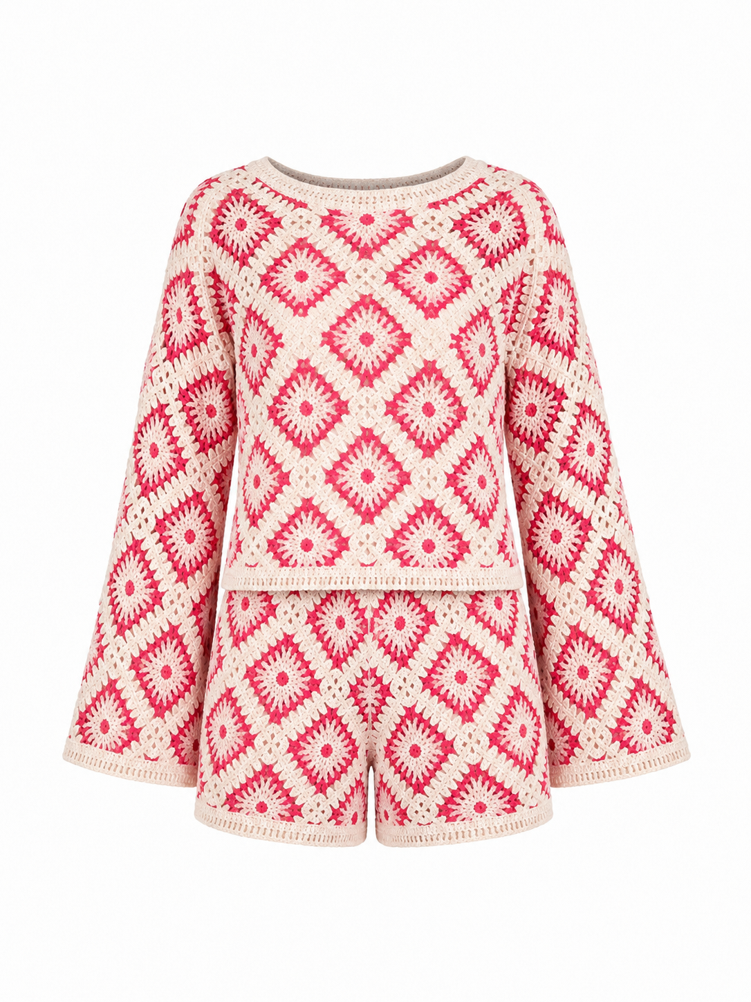 Pink Crochet Matching Set