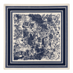 Blue Toile Pattern Square Scarf